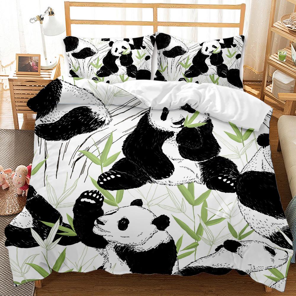 Abstract animal three-piece bedding 3D digital printing quilt set