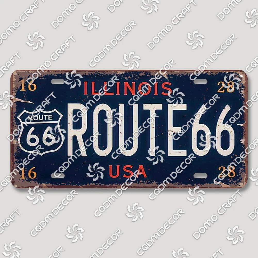 Винтажная металлическая табличка US Route, Декор для стены, Ретро плакат с автомобилем, Табличка для гаража, мотеля, бара, клуба, автозаправки, Идеальный домашний декор