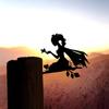 1pc Enchanting Elf Princess On Branch Steel Silhouette Metal Wall Art: Perfect Outdoor Decoration