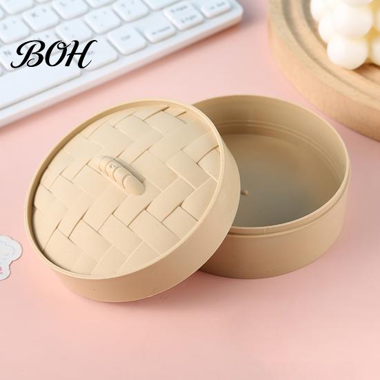 Creative Material Storage Bin Steamer Shape Box, with Lid, DIY Fondant Bread Artisan Craft Supply Box Crafts Display Case, for Handmade Collectibles