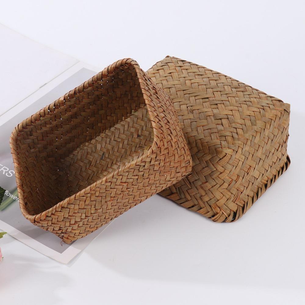 Cosmetic Storage Fruit Storage Box Storage Baskets Woven Seagrass Straw Rattan Basket Picnic Basket