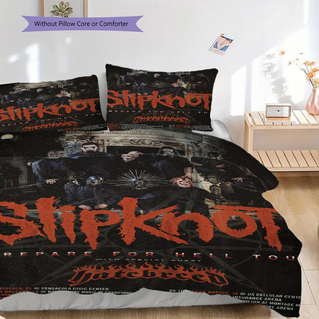 Slipknot Set Heavy Metal Vibes Room Threepiece Set 1 Duvet Cover 2 Pillowcase Without Core Bedding Set Soft And Comfortable