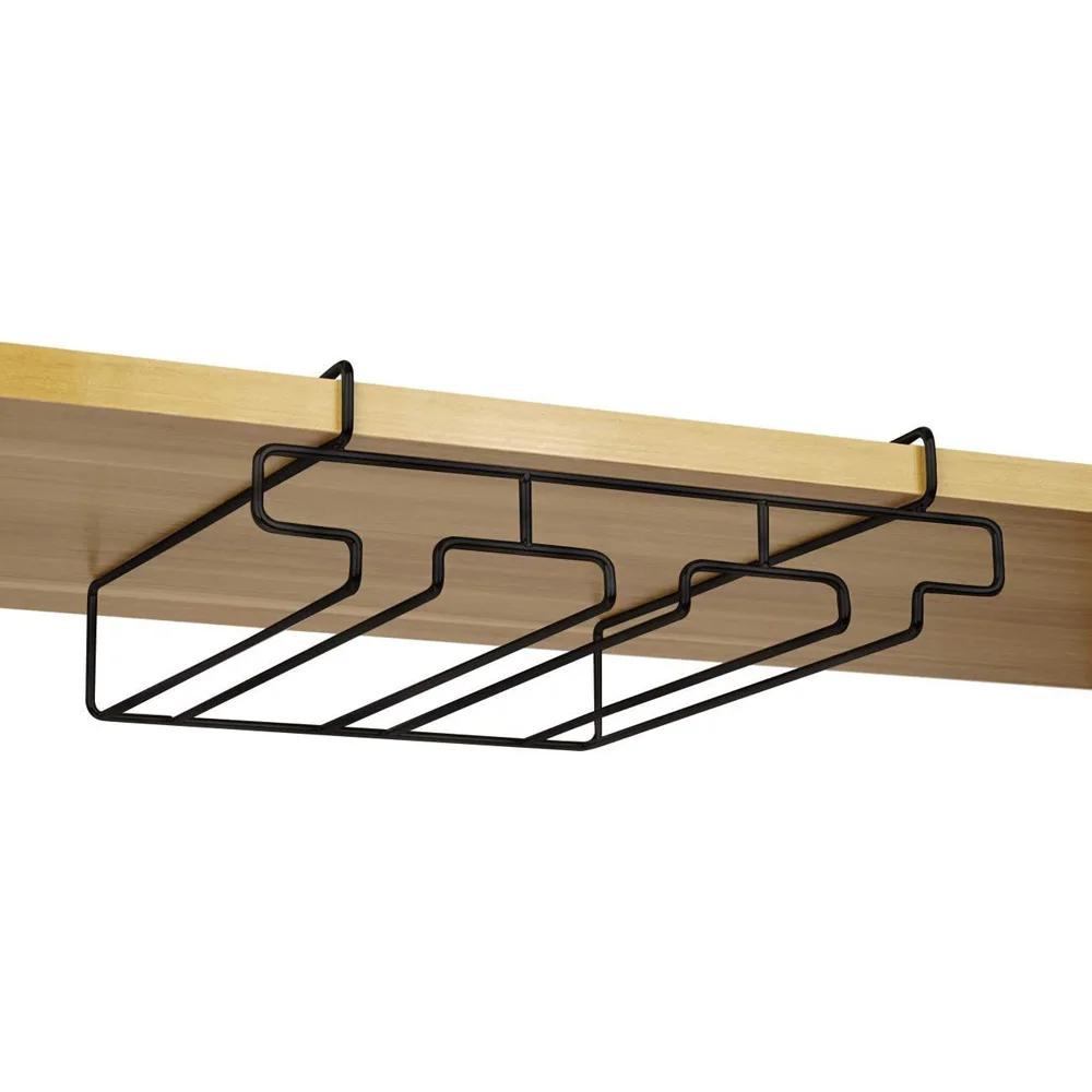 Decorative Stainless Steel Bar Cabinet Storage Shelf Organizer Wine Glass Rack Hanging Rack Stemware Holder Cup Hanger