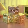 Handmade DIY Tulips Cube Mirror Lamp Soft Glow Easy To Install Romantic Tulips Flower Night Light Desktop Decoration