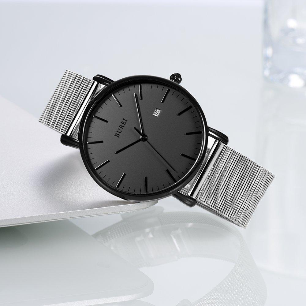 Часы простые водонепроницаемые аналоговые деловые миланские сетчатые наручные часы с ремешком стильные популярные брендовые серебристо-серые часы мужские мужские мужские
