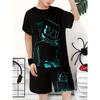 Модная мужская повседневная футболка с 3D-принтом, пуловер с коротким рукавом, шорты, футболка, комплект для мальчиков, для улицы