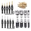 Woodworking Chamfer Drilling Tools with Hexagonal Handle Punch 5mm 6mm 8mm 10mm 12mm & L Wrench Countersink Drill