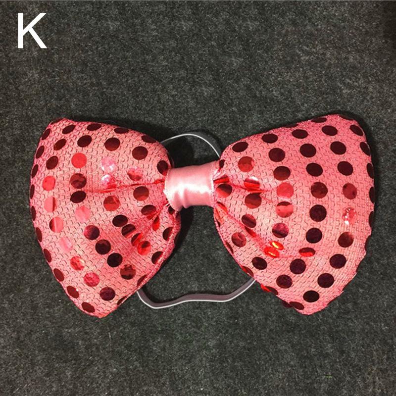LED Colorful Glitter Sequin Tie Unisex Bow Tie For Bar Night Party Tie Props Tie Wedding Birthday Gift Clothing Accessories JoomZL