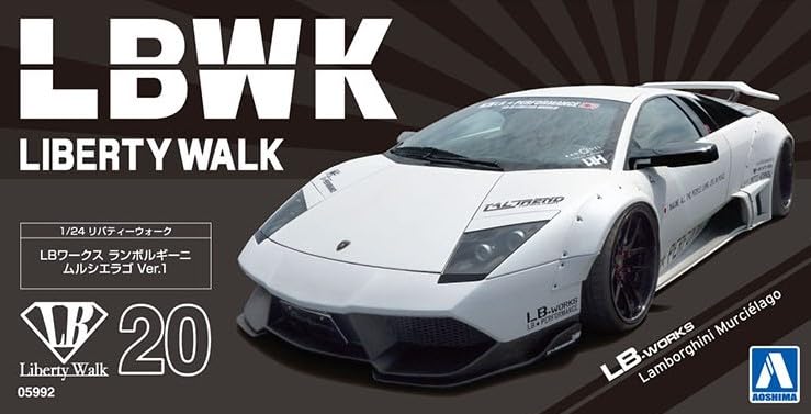 Aoshima Bunka Kyozai Серия Liberty Walk 20 LB Works Lamborghini Murcielago 1 Пластиковая модель 1/24 Нет. Вер.