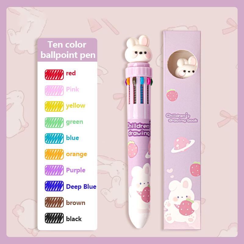 Мультяшная капибара, милое животное, 10 цветов, шариковая ручка, ручка для подписи, школьные канцелярские принадлежности, письменные принадлежности, детский подарок, забавные ручки