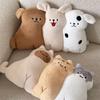 Cute Dog Plush Pillow With Short Faux Fur For Sofa Decor And Living Room Comfort