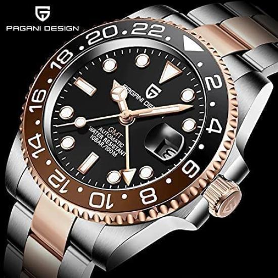 Pagani Design Часы GMT Hand Automatic Factory Сделано в Японии Механизм Diver Mechanical Корпус в комплекте Водонепроницаемый керамический безель Деловой деловой костюм