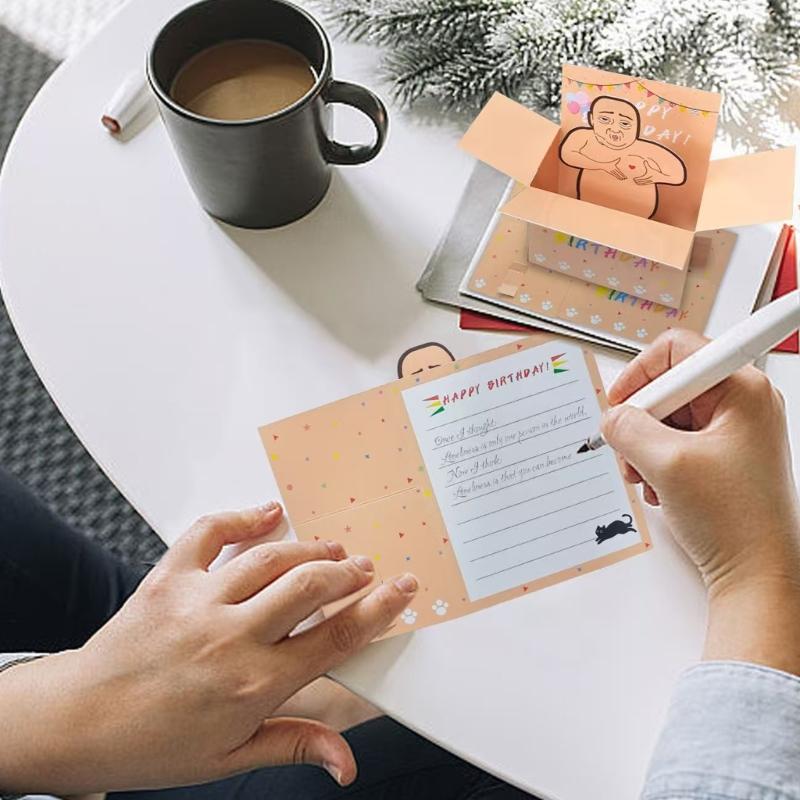 Innovative Popup Greeting Card Humor Designs Recycled Paper Materials