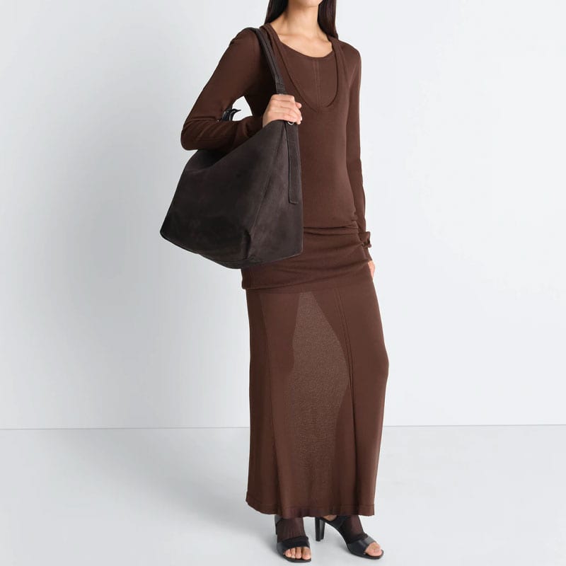 Lemaire Cow Leather Hobo Bag Shoulder Bag Women's Ebony Brown BG0189-LL0125-007