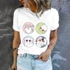 Cute Cat Print High Quality Short Sleeve Street Fashion Loose Round Neck T-shirt Summer New Casual Comfortable Women's T-shirt