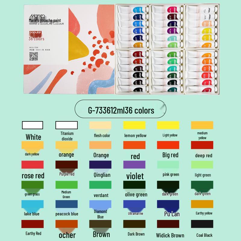 Mali Gouache Paint Set - 5ml & 12ml Tubes, Boxed for Beginners
