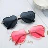 Очки с защитой от ультрафиолета Солнцезащитные очки в форме сердца на Хэллоуин Солнцезащитные очки без оправы Розовые солнцезащитные очки в стиле хиппи