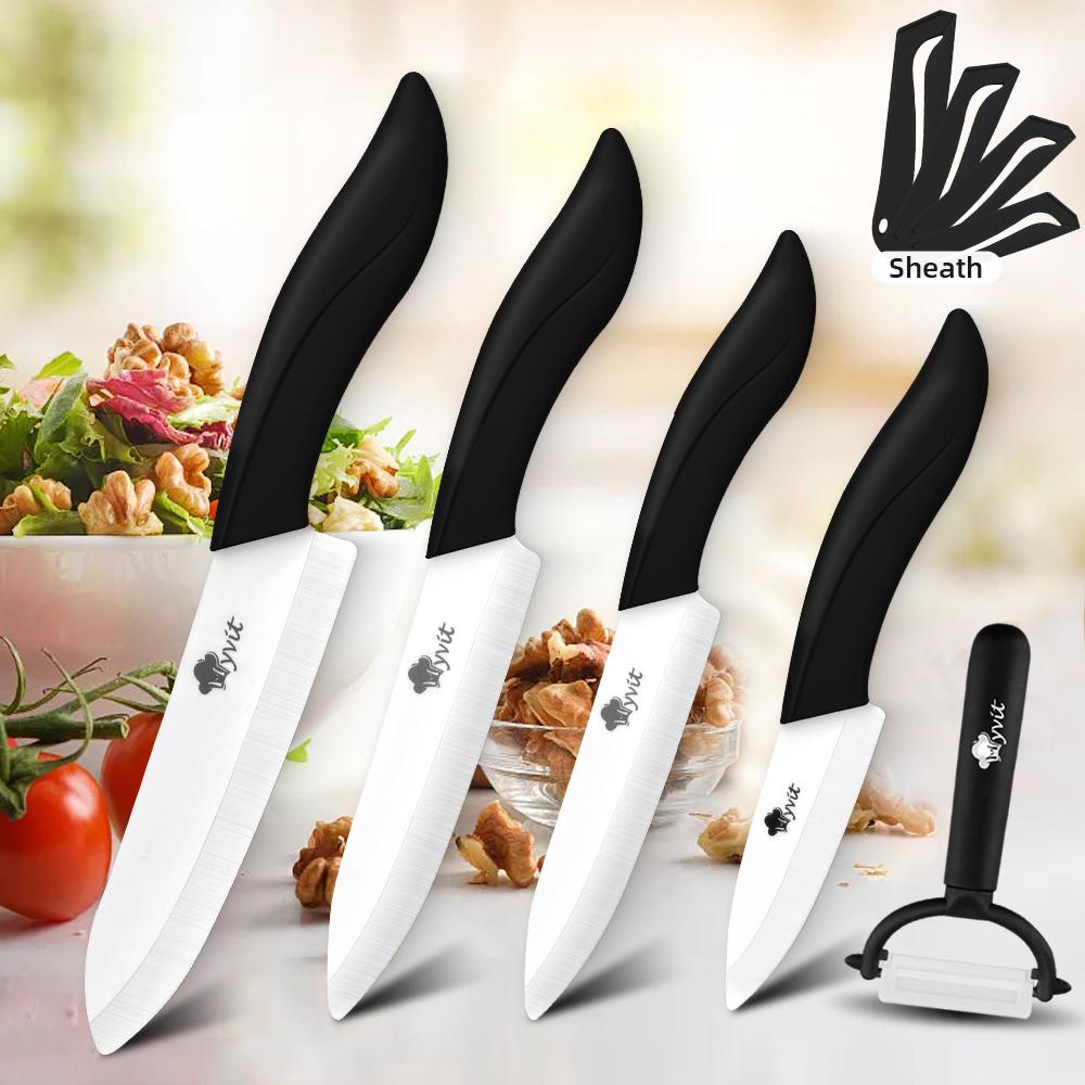 Керамический кухонный нож 3 4 5 6 дюймов Шеф-нож Универсальный Нож для нарезки Овощной нож Набор для чистки Белый циркониевый клинок Для приготовления Мясной нож