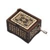 Vintage Wooden Music Box Palm-size Hand Crank Wood Case Musicbox Beautiful Carved Wooden Musical