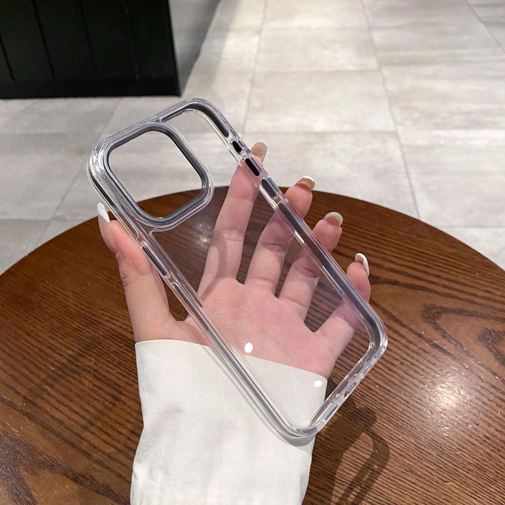 Anti Slip Colored Edge Airbag Anti Drop for IPhone 15 Magnetic Phone Case for Apple 14promax Metal Lens Ring