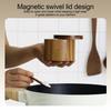 Wooden Salt Shaker - | Salt Shaker with Rotating Lid, Wooden Salt Shaker with Built-in Sugar Spoon, Wooden Kitchen Jar for Easy Hygiene, Household Sal