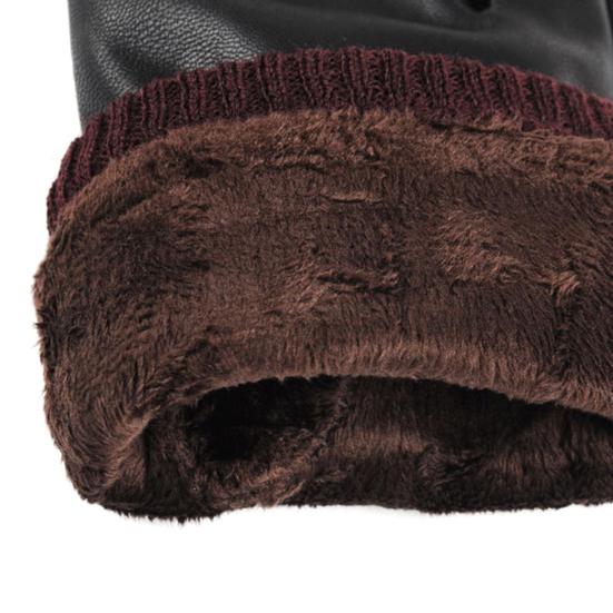 Зимние уличные теплые водонепроницаемые перчатки с полными пальцами из искусственной кожи с сенсорным экраном для велоспорта