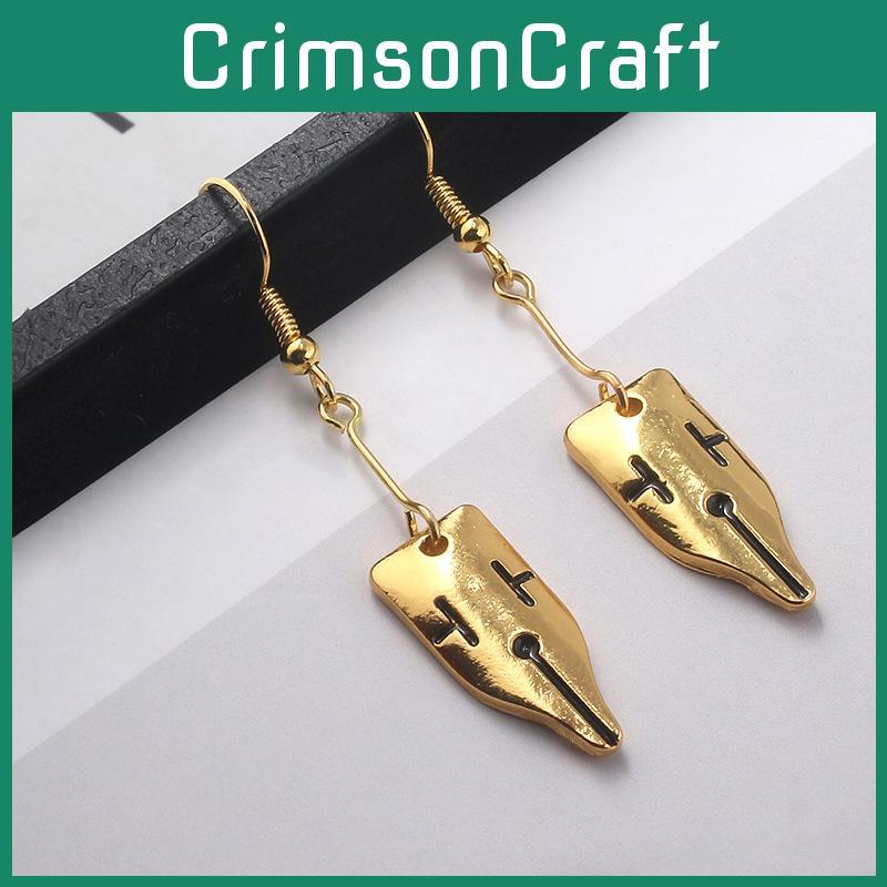 Rohan Kishibe Jojos Bizarre Adventure Alloy Earrings With Electroplated Finish For Cosplay