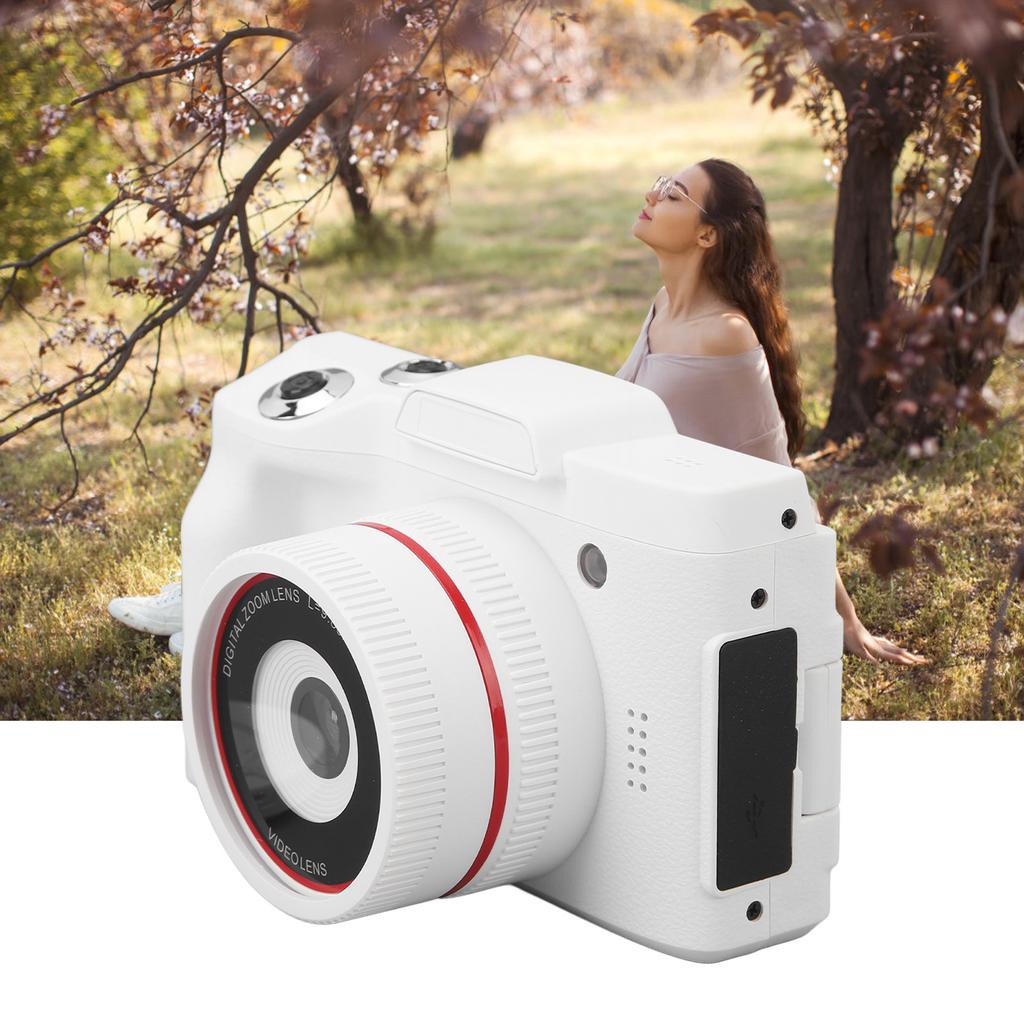 Digital Camera HD 16MP White Color Multi Axes Stabilization Smart Beginner Vlogging Camera Beginner Camera Portable Small Camera