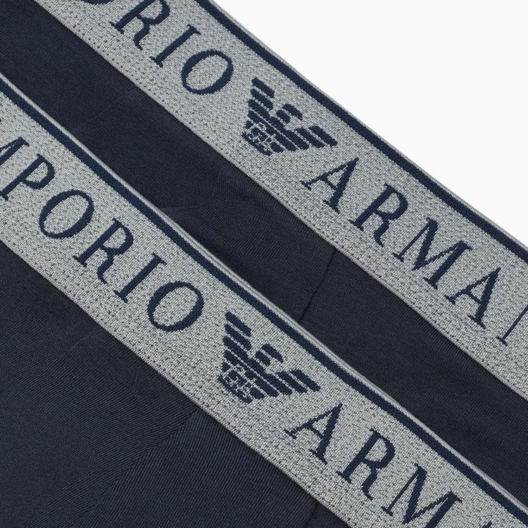 Emporio Armani Мужские боксеры с принтом логотипа SS24, 2 шт., темно-синие 111769-4F720-06236
