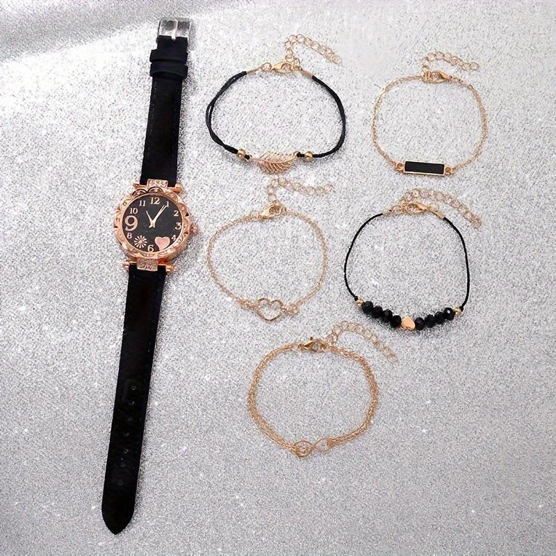 Набор из 6 кожаных часов и браслетов для женщин (без учета коробок)