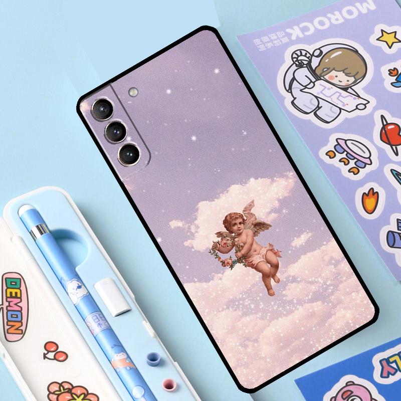 Cartoon Angel Baby Printing Case For Samsung Galaxy S23 S22 Ultra S21 Plus S8 S9 S10 Note 10 20 Ultra S20 FE S21 FE Cover