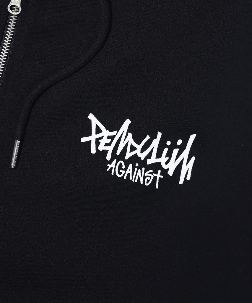 Pendulum Back Logo Two-Way Zip-Up Hoodie Lq1Ju036_Black