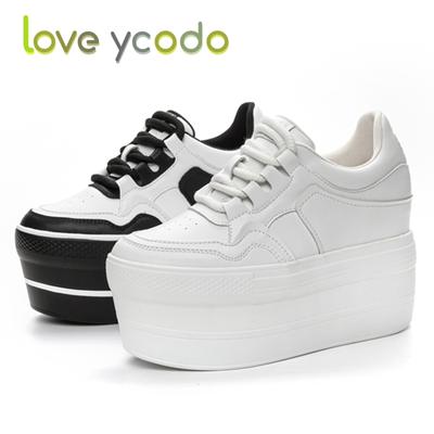 Женская модная повседневная кожаная обувь на очень толстой подошве, непромокаемая настольная обувь, простая удобная модная повседневная обувь для девочек на весну, лето и осень