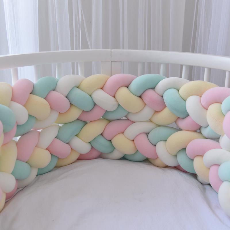 Датская вязаная подушка-узел, заплетенная из четырех прядей – Защитный бортик для кровати от ударов для детской комнаты