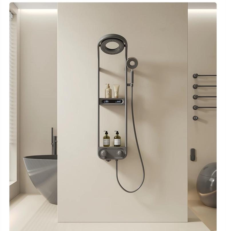 Набор смесителей для душа настенный из белой латуни и ABS термостатический цифровой дисплей набор смесителей для душа с эффектом дождя для ванной комнаты