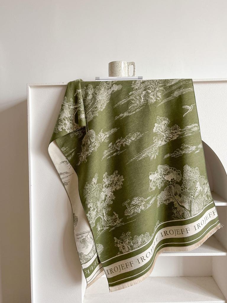 Thick Winter Poncho Women Scarf Luxury Floral Warm Shawl and Wrap Cashmere Pashmina Scarves Design Blanket Bufanda Echarpe