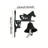 WTEMPO Iron Horse Head Shaped Doorbell Retro Hand-Cranked Decor Door Hanging Bell for Home Yard Garden Farm Housewarming Christmas Welcome Decoration