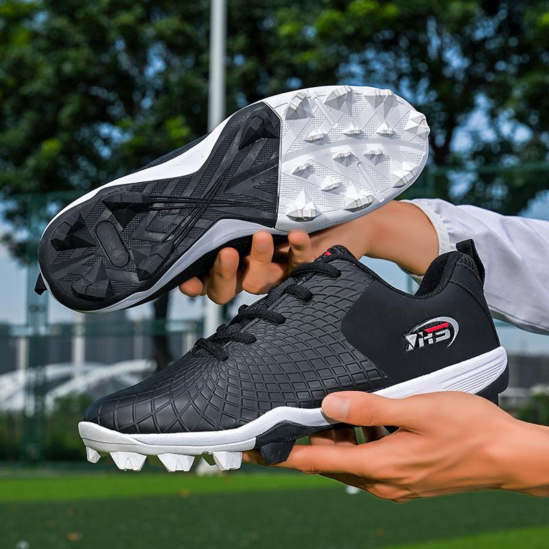 Custom Baseball Cleats Breathable Textured Upper Spike Shoes Outdoor Sports Training Softball Footwear