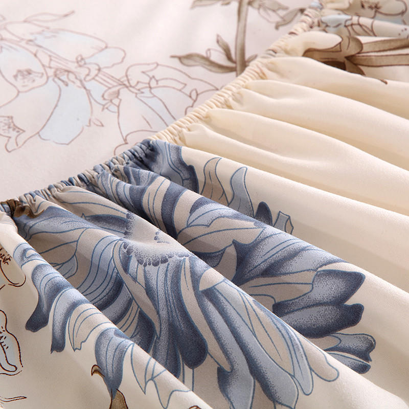 Наматрасник с набивным рисунком, четыре угла с простыней на резинке (Без наволочки)