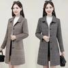 Plus Size Middle-aged Mother Ladies Autumn Woolen Coat Spring and Autumn Plaid Fashion Western Style Woolen Coat Trend