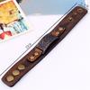 Men Women  Alloy Buckle Wide Cuff Bracelet Wrap Bangle Leather Wristband Punk Snap Bracelet