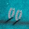 925 Sterling Silver Earrings Female Mossan Stone Ear Buckle Pt950