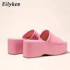 Fashion Eilyken Summer Fashion High Wedges Platform Slippers Women Sandal Shoes Ladies Peep Toe Slip On Outdoor Beach Slides