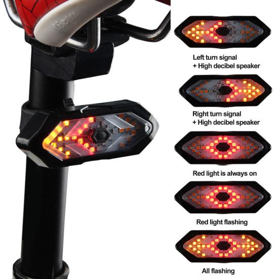 Задний фонарь для велосипеда с дистанционным управлением, перезаряжаемый, водонепроницаемый, ультра яркий, светодиодный, задний фонарь для велосипеда, беспроводной пульт дистанционного управления, умный предупредительный световой сигнал поворота, аксессуары для велоспорта