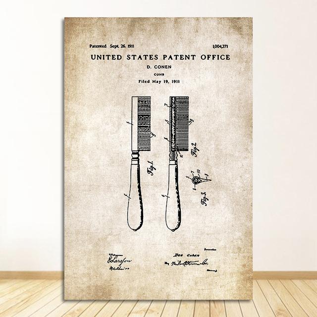 Бумажный патентный плакат, винтажный холст с принтом, настенная художественная картина, современное украшение для ванной комнаты, индустриальный стиль, зубная паста, туалет