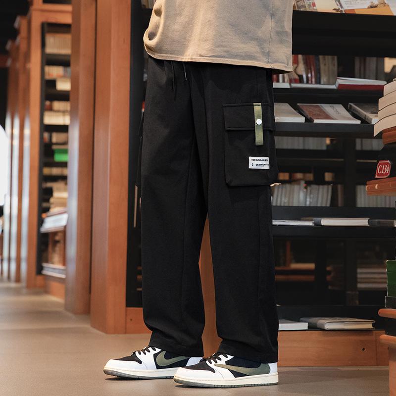 Новый комбинезон мужской осенне-зимний свободный прямой флисовый большого размера мужские повседневные спортивные брюки