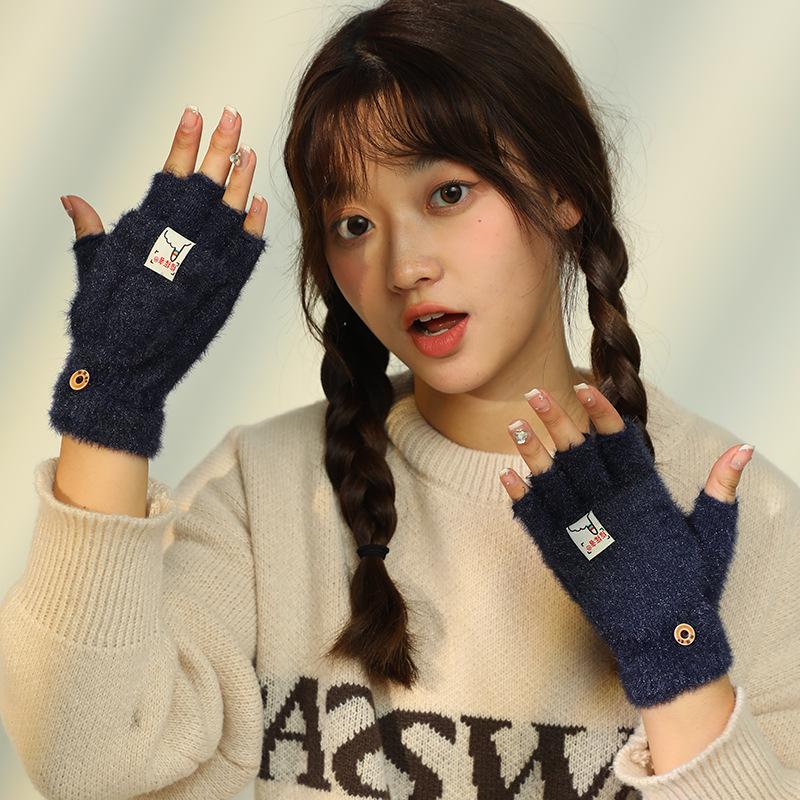 Зимние ветрозащитные перчатки для велоспорта с сенсорным экраном унисекс — трикотажные, толстые, плюшевые, дышащие и теплые