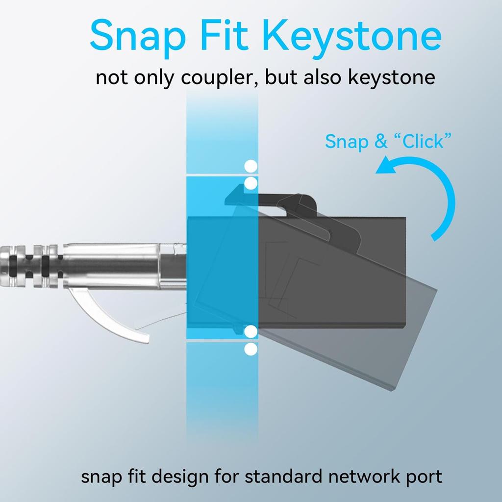 2/6/10PCS Cat6 Shielded Keystone Coupler Female To Female RJ45 10Gbps High-speed Ethernet Cable Extender Adapters Connectors