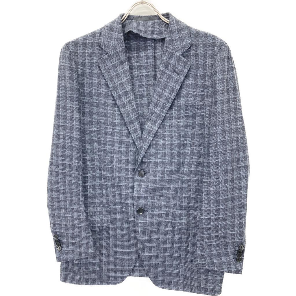 TOMORROWLAND PILGRIM [Отличное состояние] 61-07-21-07103 Шерсть Шелк Лен Корзиночная ткань Однобортный Приталенный Пиджак Пиджак 46 Темно-синийБ/у