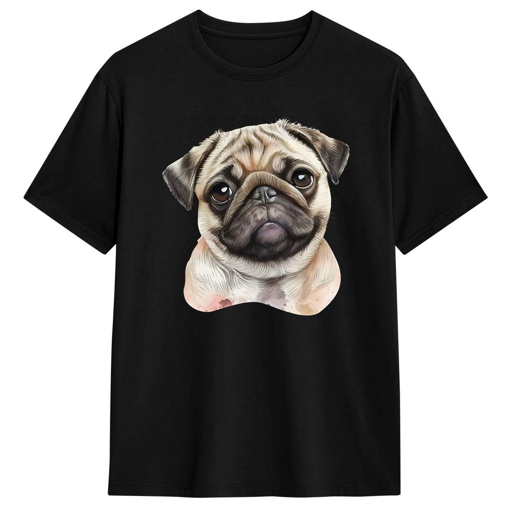 Boxer Head Cotton T Shirt For Men Summer  Y2K Retro TShirts Crew Neck Hip Hop Tees Big Size Print Tops
